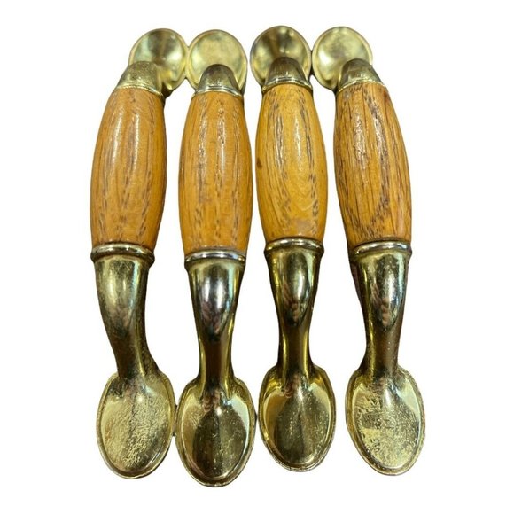 Lot of 4 Cabinet Drawer Pulls 3" inch (76.2 MM) Wood Grain - Picture 2 of 4